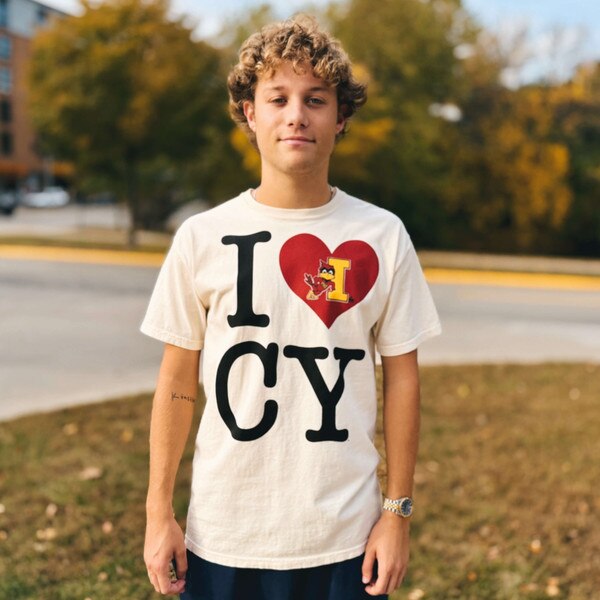 Comfort Wash I Heart Cy Cream T-Shirt